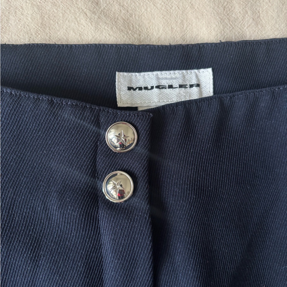 Vintage Mugler Navy Wide-Leg Trousers - Picture 5 of 6